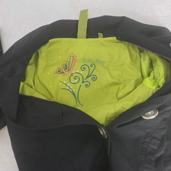 Soia & Kyo funnel neck Cotton black asymmetrical jacket ladies black Size Small - Picture 6 of 9